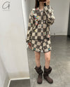 YANYAN KNITS 24 Autumn and Winter Work Jacket YYK-YYW24-1161-ZONGYANMAI Brown/Oatmeal
